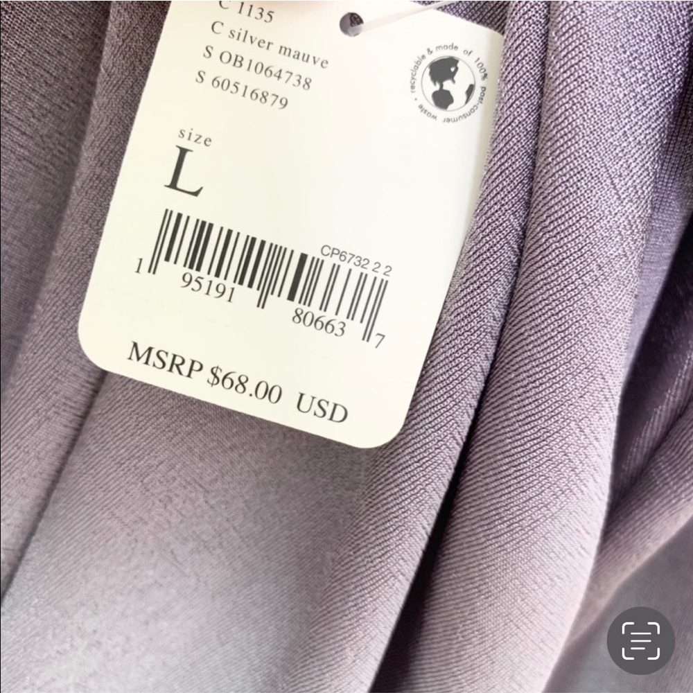 Free People Bodysuit Turnt Wrap Neck Long Sleeve Top Silver Mauve L NWT - Picture 7 of 10
